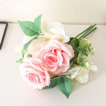 Ipek Gül yapay çiçek Dekorasyon Buket Düğün Parti Gelin Tutan Çiçekler Odası Masa Dekorasyon Sahte Çiçek Hediye
