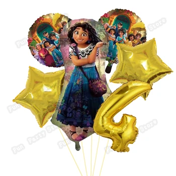 6 Adet Disney Encanto Balonlar Bebek Duş Kız Doğum Günü Partisi Süslemeleri 32 İnç Numarası Karikatür Mirabel Balon Çocuk Oyuncakları Globos
