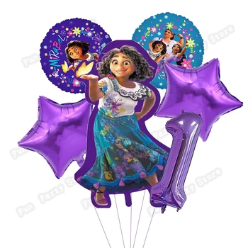 6 Adet Disney Encanto Balonlar Bebek Duş Kız Doğum Günü Partisi Süslemeleri 32 İnç Numarası Karikatür Mirabel Balon Çocuk Oyuncakları Globos 2