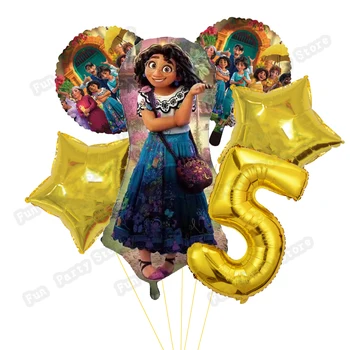 6 Adet Disney Encanto Balonlar Bebek Duş Kız Doğum Günü Partisi Süslemeleri 32 İnç Numarası Karikatür Mirabel Balon Çocuk Oyuncakları Globos 3