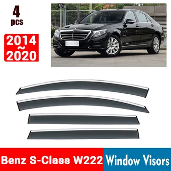 Benz S Sınıfı İÇİN W222-2020 Pencere Siperliği Yağmur Koruma Windows yağmur kılıfı Saptırıcı Tente Kalkanı Havalandırma Koruma Gölge Kapak Trim 0
