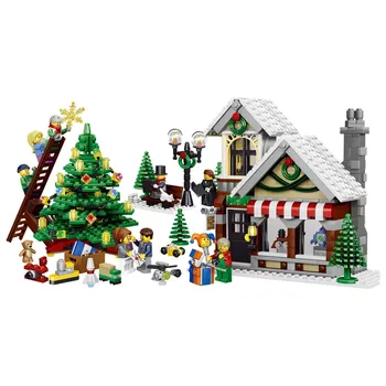 Şehir Yaratıcı Kış Köy Oyuncak Dükkanı 10249 Arkadaşlar Yapı Taşları Ev Noel Baba Mağaza Tuğla Çocuklar noel hediyesi Oyuncaklar 2