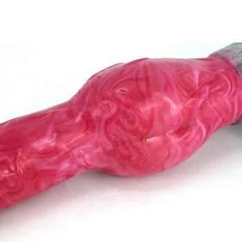 FAAK Silikon Uzun Köpek Penis Vantuz Düğüm Yapay Penis Kanlı Et Çok Renkli Yetişkin Ürünleri Kadın Erkek Anal Seks Oyuncak Dükkanı 4