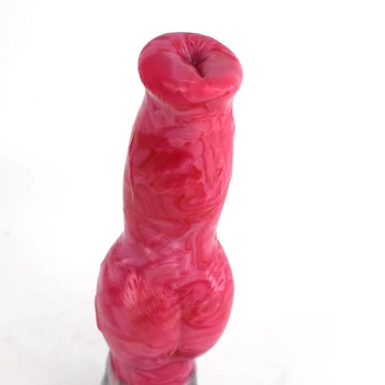 FAAK Silikon Uzun Köpek Penis Vantuz Düğüm Yapay Penis Kanlı Et Çok Renkli Yetişkin Ürünleri Kadın Erkek Anal Seks Oyuncak Dükkanı 5