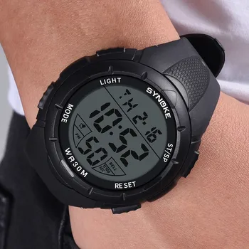 SYNOKE Lüks Marka Spor Saatler Erkekler İkili Zaman Askeri İzle Erkekler LED Dijital Kol Saati erkek Saat
