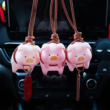 1 ADET Karikatür Sevimli Domuz Araba Kolye Araba Dikiz Aynası Kolye Şanslı Piggy Asılı Süsleme Oto İç Dekorasyon Aksesuarları 5