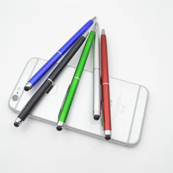Gümüş tükenmez kalem Özgünlük Metal Dokunmatik Kalem Dokunmatik Ekran Stylus Tablet Akıllı Telefon Kondansatör Stylus Siyah mürekkep dolum