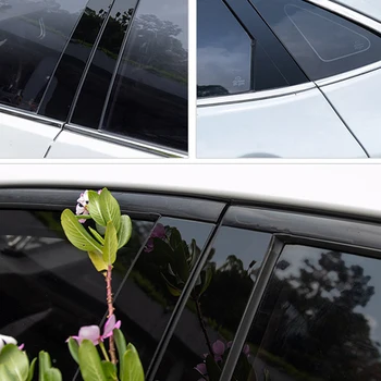 8 ADET Araba PC Kapı Pencere Orta Sütun Trim Dekorasyon Koruma Stylings Şerit Toyota Camry 2018 2019 2020 2021 Aksesuarları 5
