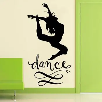 Dans Akrobasi Jimnastik Kız Siluet Vinil Sanat Duvar Sticker Dans Stüdyosu Dekor Çıkartmaları Çıkarılabilir İç Duvar 3824