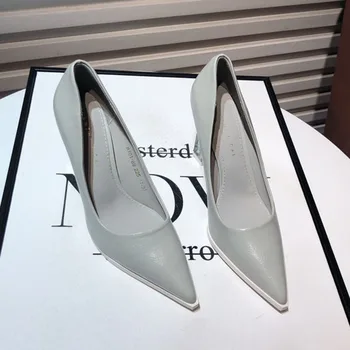Comemore 2022 Yeni Trend Kadın Yaz Ayakkabı Zarif Seksi Yüksek Topuklu Fransız Sivri Stiletto Ofis Kız Ayakkabı Zapatos De Mujer