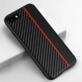 Karbon Fiber Desen Kılıf iPhone SE 3 2022 SE3 TPU Telefon Koruyucu Kapak Coque iPhone SE 2020 Moda