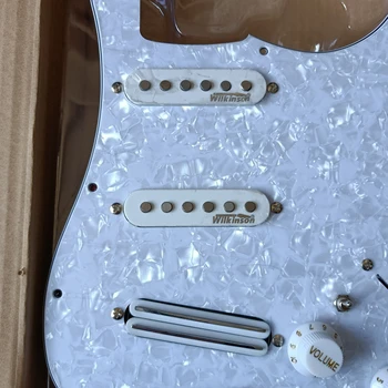 Kablolu SSS Gitar Pickguard Wilkinson WVS Alnico Beyaz Mini Humbucker Pickup Seti 7 Yollu Anahtarı Strat Gitar Kaynak Kablo Demeti 1
