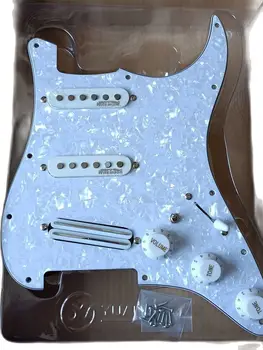 Kablolu SSS Gitar Pickguard Wilkinson WVS Alnico Beyaz Mini Humbucker Pickup Seti 7 Yollu Anahtarı Strat Gitar Kaynak Kablo Demeti 4