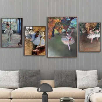 Ev Dekor Tuval Boyama Baskılar Resimleri Fransız Edgar Degas Bale Dancer Duvar ArtNordic Tarzı Modüler Poster Oturma Odası Için 3