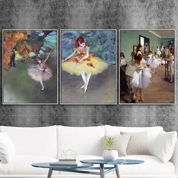 Ev Dekor Tuval Boyama Baskılar Resimleri Fransız Edgar Degas Bale Dancer Duvar ArtNordic Tarzı Modüler Poster Oturma Odası Için 4