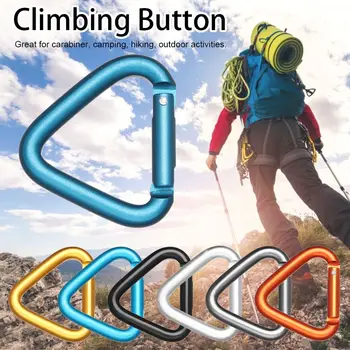 Kaliteli Renkli Alüminyum Açık Spor Güvenlik Alaşım Karabina Kamp Yürüyüş Kanca Tırmanma Düğmesi Toka Anahtarlık 0