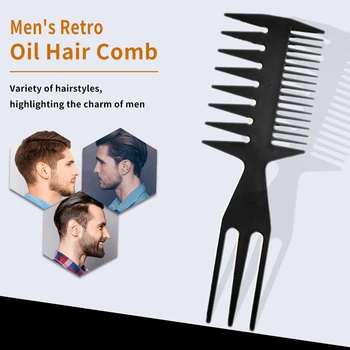 Retro Erkekler Kılçık Tarak Yağ Kafa Şekillendirici Çift Taraflı Diş Saç Fırçası Profesyonel Salon Kuaförlük Aracı 1