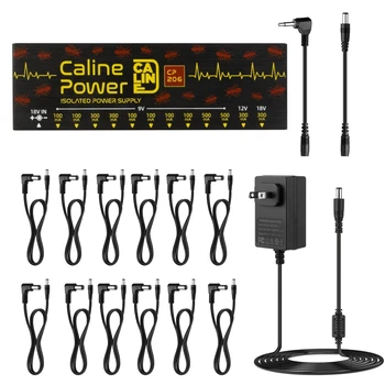 Caline CP-206 Gerçekten İzole Pedalı Güç Kaynağı 12 Çıkış 9V 12V 18V Gitar Efektleri Adaptör ve 14 Kablo Aksesuarları