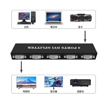 1x2/ 1x4 Port DVI Splitter 1 in 2 Out /1 in 4 Out Bölünmüş 1 Video Sinyali 2/4 Ekranlar ile ab veya abd veya ingıltere veya au güç adaptörü