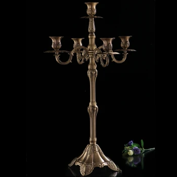 Antik Avrupa alaşım bronz beş başlı Şamdan düğün romantik 3 süper yükseklik 65 cm 85 cm 105 cm mumluklar 0