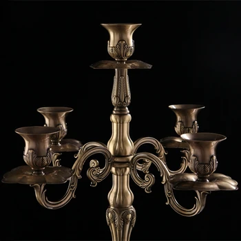 Antik Avrupa alaşım bronz beş başlı Şamdan düğün romantik 3 süper yükseklik 65 cm 85 cm 105 cm mumluklar 3