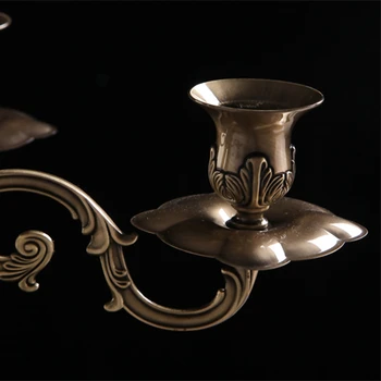 Antik Avrupa alaşım bronz beş başlı Şamdan düğün romantik 3 süper yükseklik 65 cm 85 cm 105 cm mumluklar 4