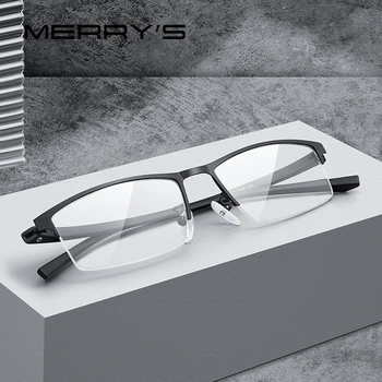 MERRYS Erkekler gözlük çerçeveleri Gözlük Çerçeveleri Raf Ticari Gözlük Moda Gözlük Çerçeve Miyopi Titanyum Çerçeve TR90 Bacaklar