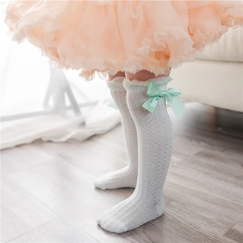Kız Uzun Tüp Prenses çocuk diz üstü çorap Çocuk Dans Çorap Kız Sevimli Yeni Yay Uzun Çorap Yüksek Kaliteli Çocuk Çorap 0-3years 5