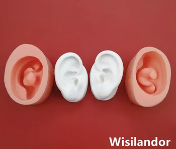 1 Çift 3D Silikon Kulak Kalıp El Yapımı Kil Sabun Yapma Aracı Bir Çift Kulaklar Ev Dekorasyon