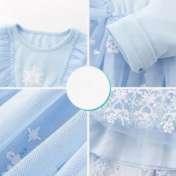 Prenses Elbise Yeni Yıl 2022 Bahar Yürüyor Çocuk Moda Elbise Kız Elbise Çocuk Rahat Doğum Günü Partisi Kostüm 2-7Y 5