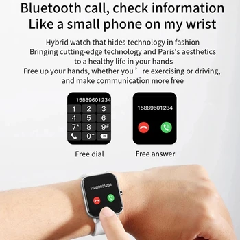2022 Yeni Bluetooth Çağrı Bayanlar akıllı saat kadın Moda İzle 1.69 İnç Tam Dokunmatik Ekran Kan Basıncı Spor Smartwatch Kadın