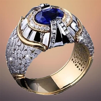 Iş Otoriter erkek Moda Lüks Takı Doğal Kraliyet Mavi Avrupa ve Amerikan Nişan Yüzüğü yıldönümü hediyesi