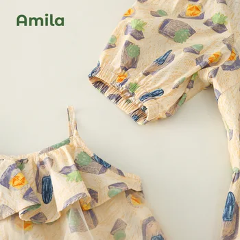 Amila Ebeveyn-çocuk Elbiseleri Kız Bebek Çiçek Etek 2022 Yaz Yeni Erkek Ve Kız Kardeş Kardeşler Anne Ve Kızı Giyim