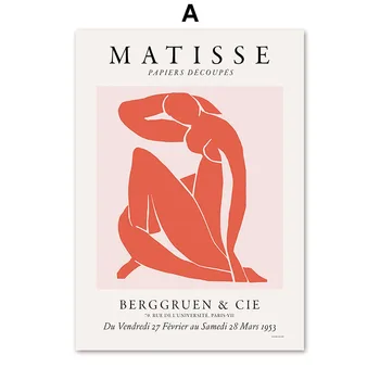 Matisse Kadın Mercan Kuş Soyut Tarzı duvar sanatı tuval yağlıboya İskandinav Posterler Ve Baskılar Duvar Resimleri Için Oturma Odası Dekor 0