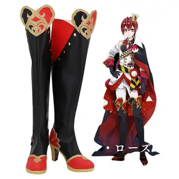 Bükülmüş Wonderland Bilmece Rosehearts Cosplay ayakkabı PU Çizmeler Kadın Erkek Cadılar Bayramı Karnaval Parti Cosplay Kostüm Prop Aksesuar