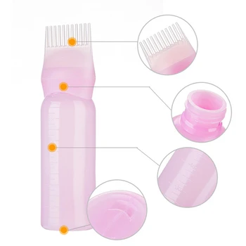 120ML Yeni Taşınabilir Saç Boyası Plastik Doldurulabilir Şişe Aplikatör Tarak Dağıtım Salon Saç Boyama Kuaförlük Şekillendirici Aracı
