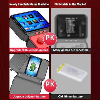 El M3 Video Retro Oyun Konsolları 3.5 İnç LCD Ekran Klasik 900+ 1 Mini Oyun Oyuncu 16 Bit Süper Kutusu Gameboy İçin 0