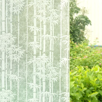 Pencere Kapağı Kendinden Yapışkanlı Beyaz Bambu Anti-UV Dayanıklı Lekeli Özel Dekoratif Cam Folyo Ev Ofis Restoran Mağaza 0
