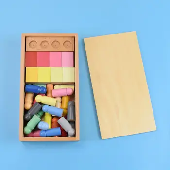 Montessori Duyusal Malzeme Oyuncak Ahşap 24 Adet Renk Renk Benzerlik Sıralama Görev Erken öğretici oyuncaklar Çocuklar için Aile