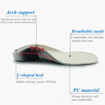 Çocuk Çocuk Ortopedik Tabanlık Arch Destek Düz Ayaklar için Ayakkabı Pedleri Eklemek O / X Tipi Bacak Varus Ortez Yastık Ayak düzeltici 3