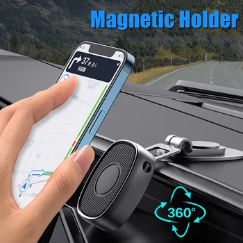360 ° Dönebilen manyetik araç telefonu tutucu yuvası Yükseltilmiş Katlanır Cep telefon braketi Standı Evrensel Telefonlar İçin Tutucular