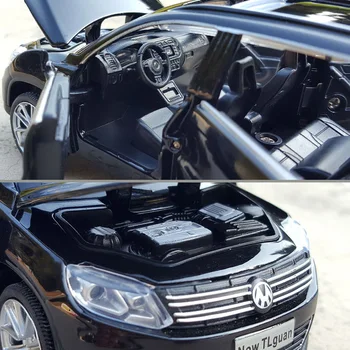 1:32 Volkswagen Tiguan Çinko Alaşım pres döküm model araç Ses Ve ışık İçin Geri Çekin çocuk oyuncakları Araba Diecast Oyuncak Araç A139 3