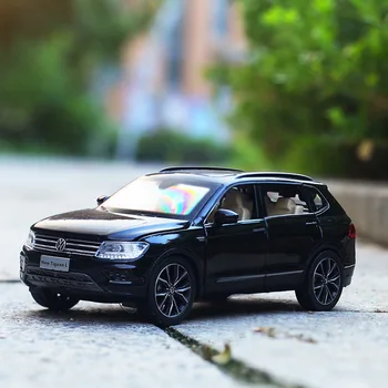 1:32 Volkswagen Tiguan Çinko Alaşım pres döküm model araç Ses Ve ışık İçin Geri Çekin çocuk oyuncakları Araba Diecast Oyuncak Araç A139 4