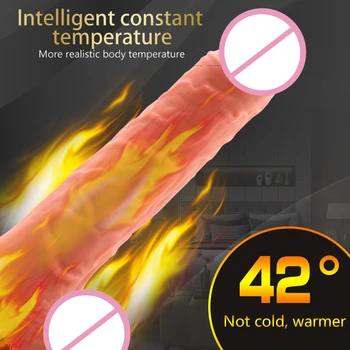 Yeni otomatik teleskopik salıncak ısıtma yapay penis vibratör g-spot masaj büyük gerçekçi Penis vibratör seks oyuncakları kadınlar için Seks Shop 0