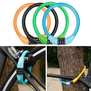 4 Haneli Şifre Bisiklet Kod Kilidi Dağ Bisikleti Taşınabilir Güvenlik Anti-hırsızlık Kablo Kilidi Çelik Tel Kilidi Bisiklet güvenlik Parçaları