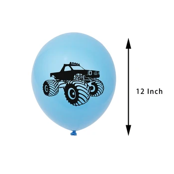 Canavar Kamyon Araba Tema Parti Süslemeleri Dahil Mutlu Doğum Günü Afiş Lateks Balonlar Caketoppers Çocuk Parti Malzemeleri İçin