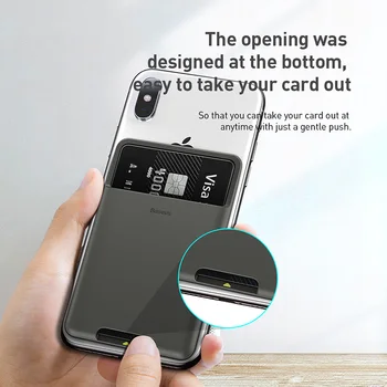 Baseus Evrensel Telefon Arka Yuvası Kart Cüzdan iphone için kılıf X Xs Lüks 3 M Sticker Silikon Telefon Kılıfı samsung kılıfı Xiaomi