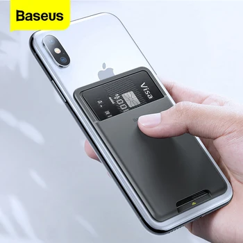 Baseus Evrensel Telefon Arka Yuvası Kart Cüzdan iphone için kılıf X Xs Lüks 3 M Sticker Silikon Telefon Kılıfı samsung kılıfı Xiaomi 3