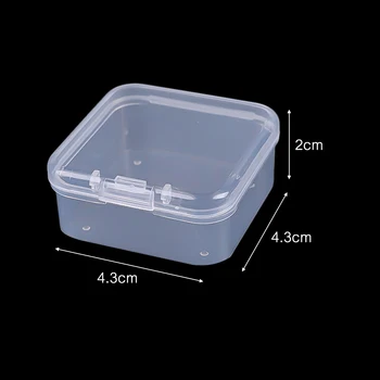 48 Adet 4.3*4.3 * 2cm Mini Şeffaf şeffaf plastik saklama kabı kapaklı konteynerler Boş Menteşeli Kutuları Boncuk DIY Craft Takı Yapımı 4
