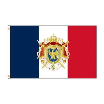 FLAGLAND 90x150cm Kraliyet Napolyon I Fransa FRA Fr Bayrağı Arması ile 1